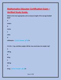 Mathematics Educator Certification Exam – Verified Study Guide.