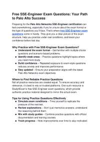 Free SSE‑Engineer Exam Questions: Your Path to Palo Alto Success