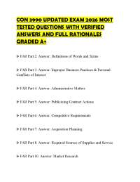 CON 3990 UPDATED EXAM 2026 MOST TESTED QUESTIONS WITH VERIFIED ANSWERS AND FULL RATIONALES