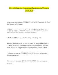 CH 10: Financial Forecasting Questions And Answers 2025/2026