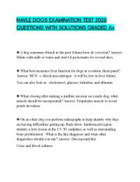 NAVLE DOGS EXAMINATION TEST 2026 QUESTIONS WITH SOLUTIONS GRADED A+