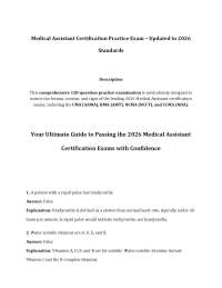 Medical Assistant Certification Mastery Exam: 2026 Comprehensive Practice Test with Verifi
