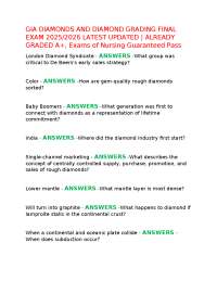 GIA DIAMONDS AND DIAMOND GRADING FINAL EXAM 2025/2026 LATEST UPDATED | ALREADY GRADED A+,
