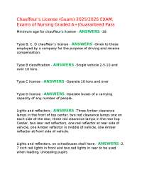 Chauffeur's License (Guam) 2025/2026 EXAM, Exams of Nursing Graded A+|Guaranteed Pass