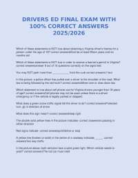 Driver's Education Final Exam: 2025/2026 with Correct Answers