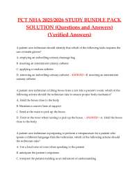 NHA PCT Certification Study Bundle 2025/2026 – Exam Questions, Answers, Patient Care Techn