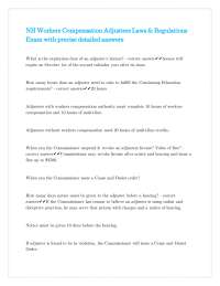 Workers' Compensation Adjuster Exam: Laws and Regulations Q&A