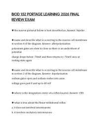 BIOD 152 PORTAGE LEARNING 2026 FINAL REVIEW EXAM