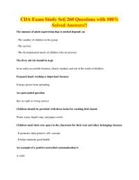 CDA Exam Study Set: 260 Solved Questions