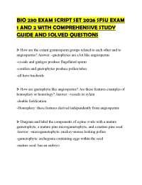 BIO 230 EXAM SCRIPT SET 2026 SFSU EXAM 1 AND 2 WITH COMPREHENSIVE STUDY GUIDE AND SOLVED Q