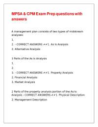 MPSA & CPM Exam Prep questions with answers