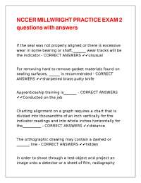 NCCER Millwright Practice Exam 2: Questions and Answers