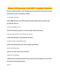 Hunter Education Practice Questions and Answers