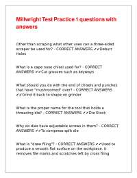 Millwright Practice Questions and Answers