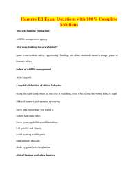 Hunter Education Exam Questions and Answers