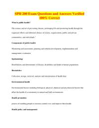 Public Health Exam Q&A: Key Concepts and Definitions