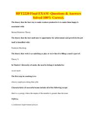 HFT2220 Final Exam Q&A: Human Resources Management
