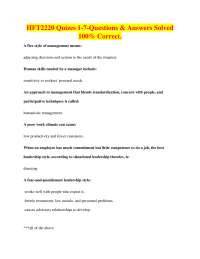 Hospitality Management Quizzes with Solved Questions and Answers