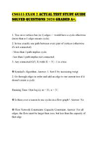 CS6515 EXAM 2 ACTUAL TEST STUDY GUIDE SOLVED QUESTIONS 2026 GRADED A+.