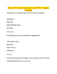 Hunter Education Practice Questions with Complete Solutions