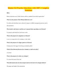 Hunter Education Practice Questions with Complete Solutions