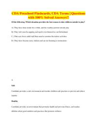 CDA Preschool Flashcards: Terms and Questions with Solved Answers