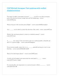 Aerospace Engineering Test Questions with Verified Solutions