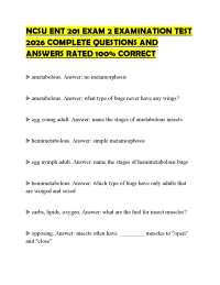 NCSU ENT 201 EXAM 2 EXAMINATION TEST 2026 COMPLETE QUESTIONS AND ANSWERS RATED 100% CORREC