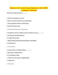 Hunter Education Exam Questions with Complete Solutions