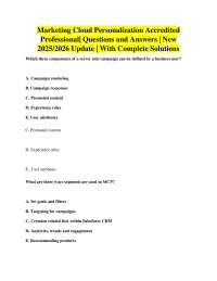 Marketing Cloud Personalization Professional Exam: Q&A 2025/2026
