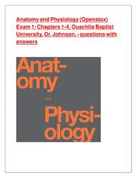 Anatomy and Physiology Exam 1: Questions and Answers