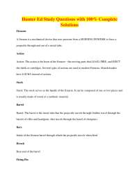 Firearm Education Study Guide: Questions and Complete Solutions