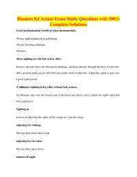 Hunter Education Exam Study Questions and Solutions