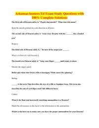Arkansas Hunter Education Exam Study Questions with Solutions