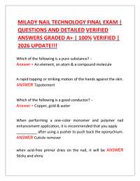 Milady Nail Technology Final Exam Prep – Latest 2026 Questions & Verified Answers
