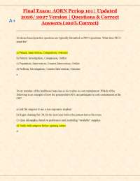AORN Periop 101 Final Exam Questions and Answers (2026/2027)