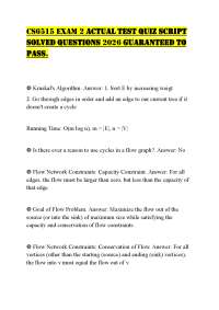 CS6515 EXAM 2 ACTUAL TEST QUIZ SCRIPT SOLVED QUESTIONS 2026 GUARANTEED TO PASS.