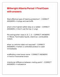 Millwright Exam Questions and Answers