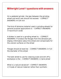 Millwright Level 1 Questions and Answers