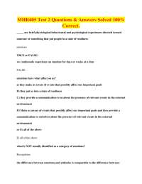MHR405 Organizational Behavior Test 2: Questions and Answers