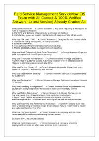 ServiceNow CIS Field Service Management Exam Questions and Answers