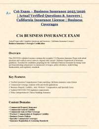 C16 Business Insurance Exam Q&A: California Licensing