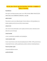 Endocrine System Test Questions and Solutions for Nursing Students