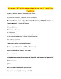 Hunter Education Practice Questions and Answers