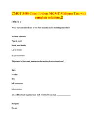 Construction Project Management Midterm Test with Solutions