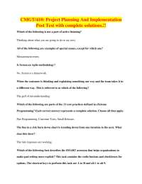 Project Planning and Implementation Post Test with Solutions