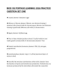 BIOD 152 PORTAGE LEARNING 2026 PRACTICE QUESTION SET ONE