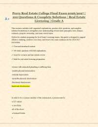 Real Estate Licensing Exam Questions and Solutions 2026/2027