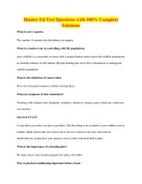 Hunter Education Test Questions and Answers