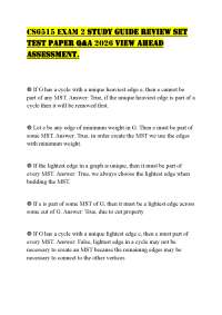 CS6515 EXAM 2 STUDY GUIDE REVIEW SET TEST PAPER Q&A 2026 VIEW AHEAD ASSESSMENT.